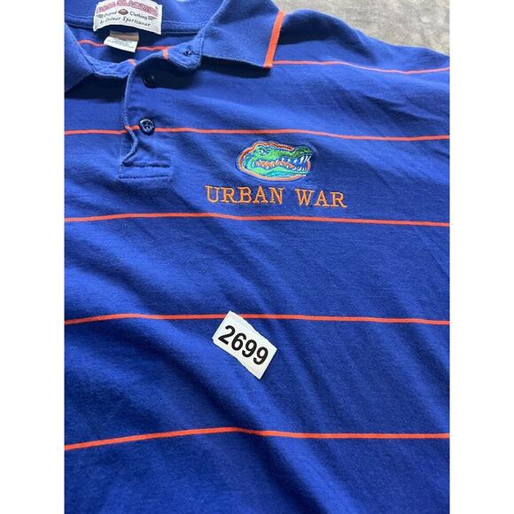 Boca Classic Florida Gators Shirt Mens XXL Blue Striped Logo Football Polo - Picture 6 of 6